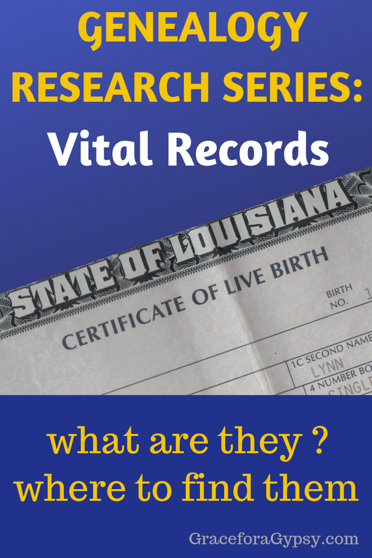 GENEALOGY RESEARCH SERIES: Vital Records - Grace For A Gypsy